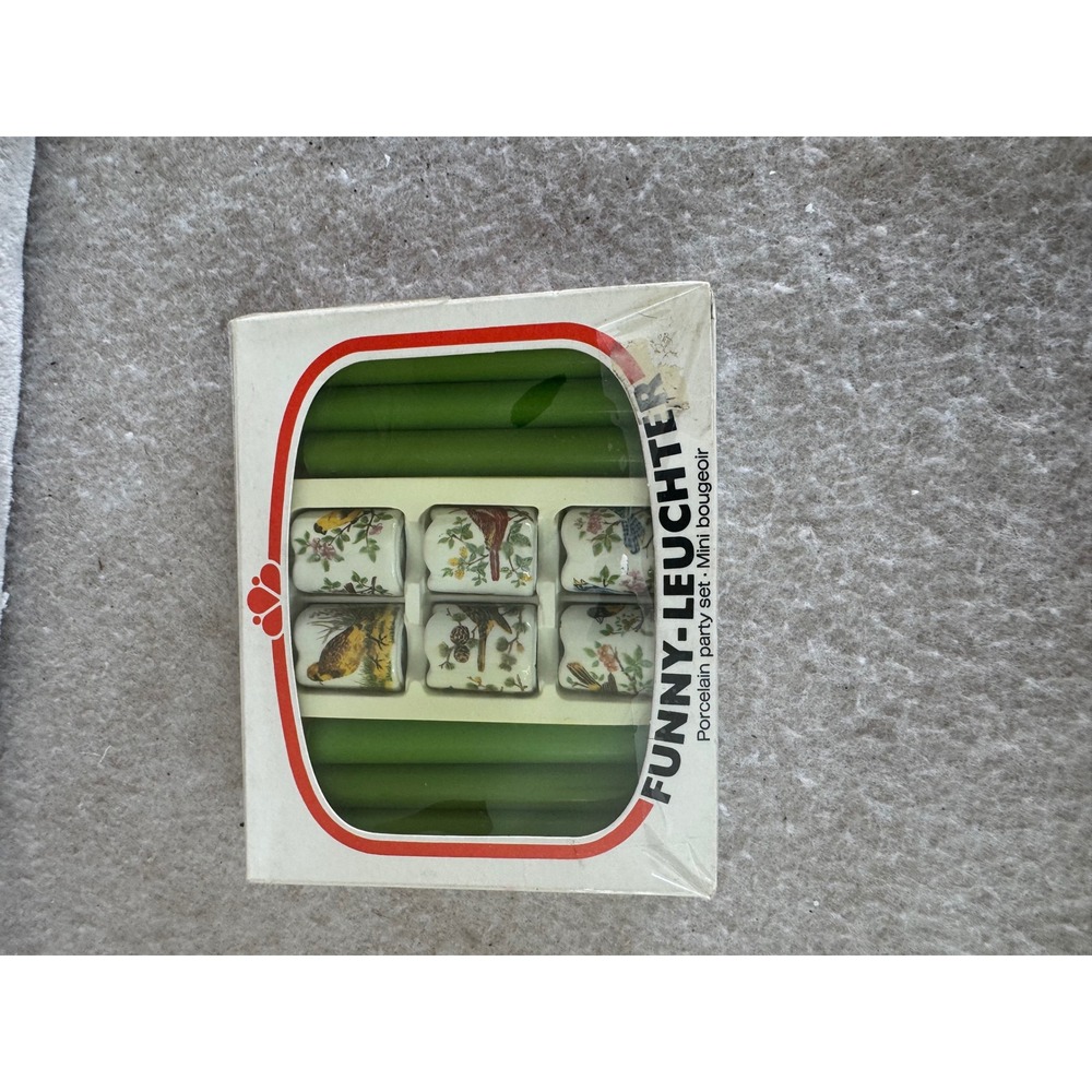 Funny Design Vintage Porcelain Mini Candle Holder Set Bird Motif West Germany